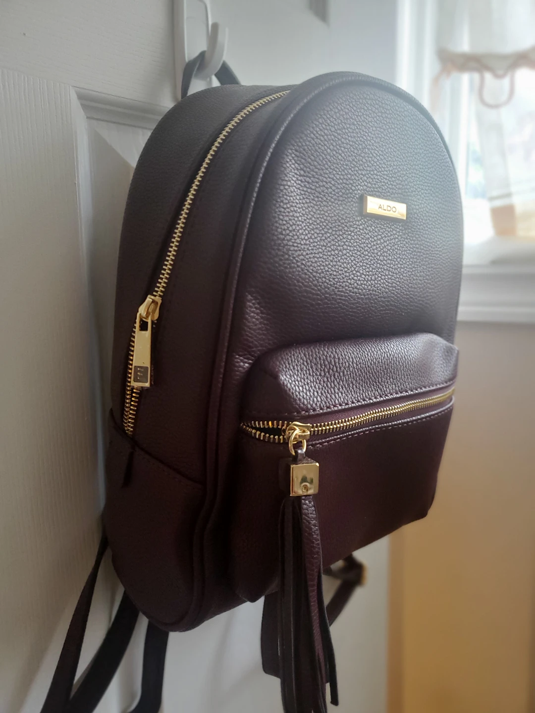 Aldo Leather Backpack Wine Red thumbnail