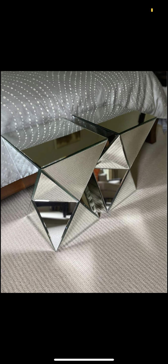 mirrored side table