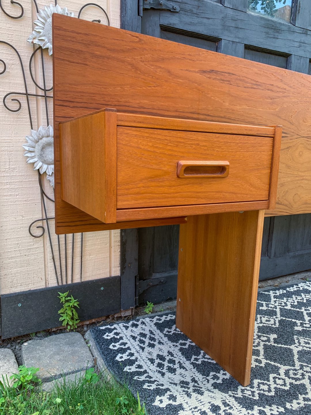 MCM Teak Headboard with Floating Nightstands (Double) - photo 2