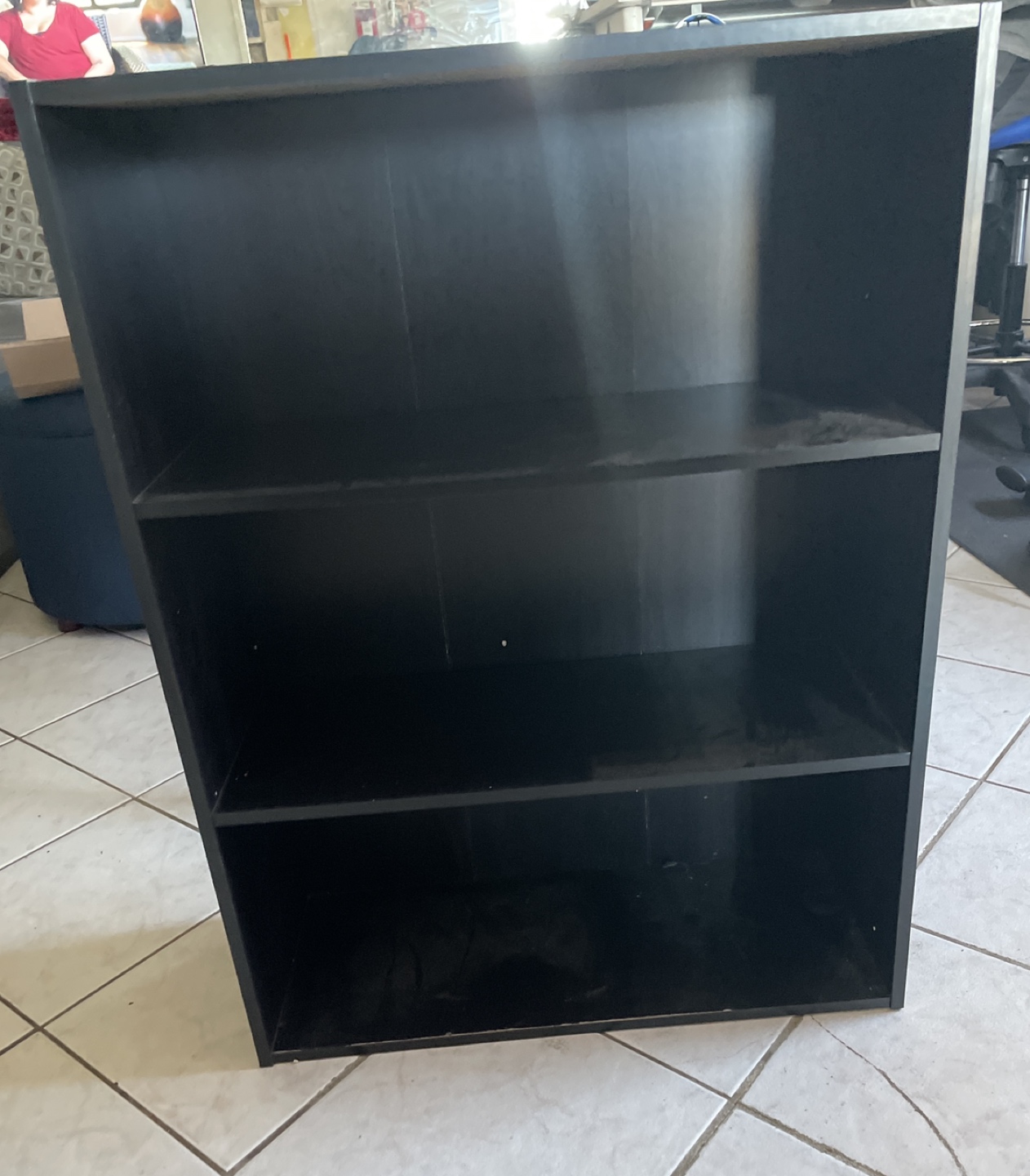 Dark color wood 3 shelves bookcase