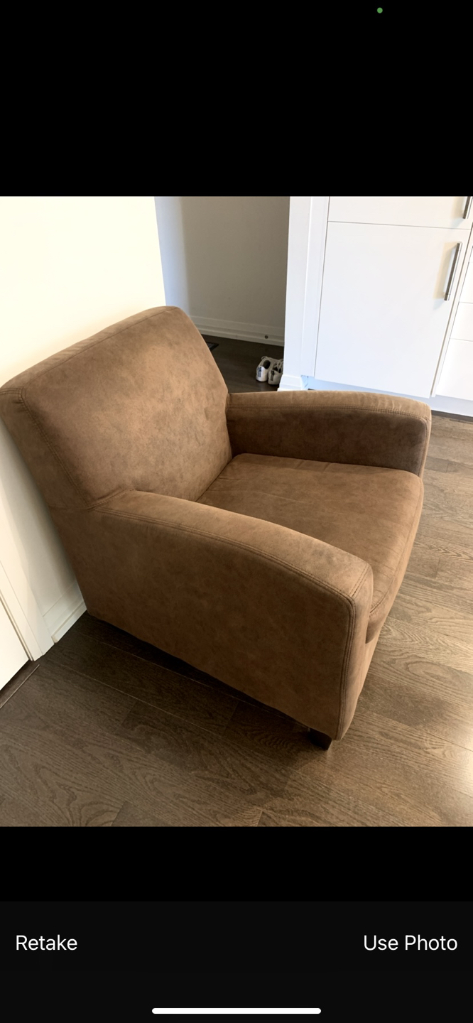 IKEA Brown Leather Single Couch thumbnail
