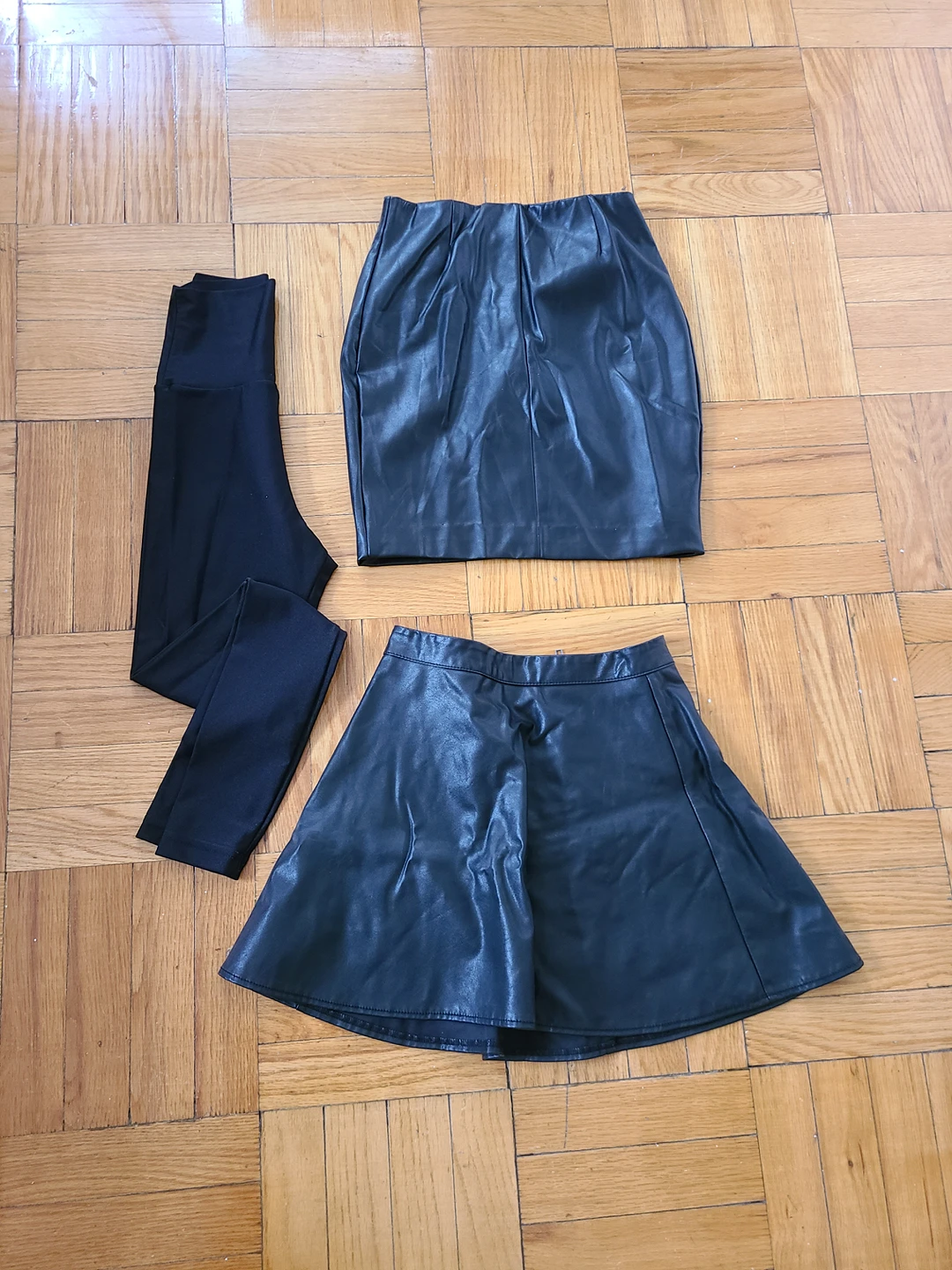 Two black skirt and leggings all for $10 XS
