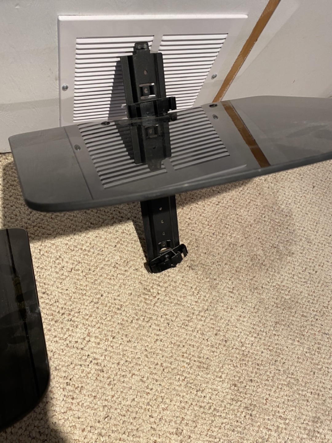 Dual wall mounted media shelf