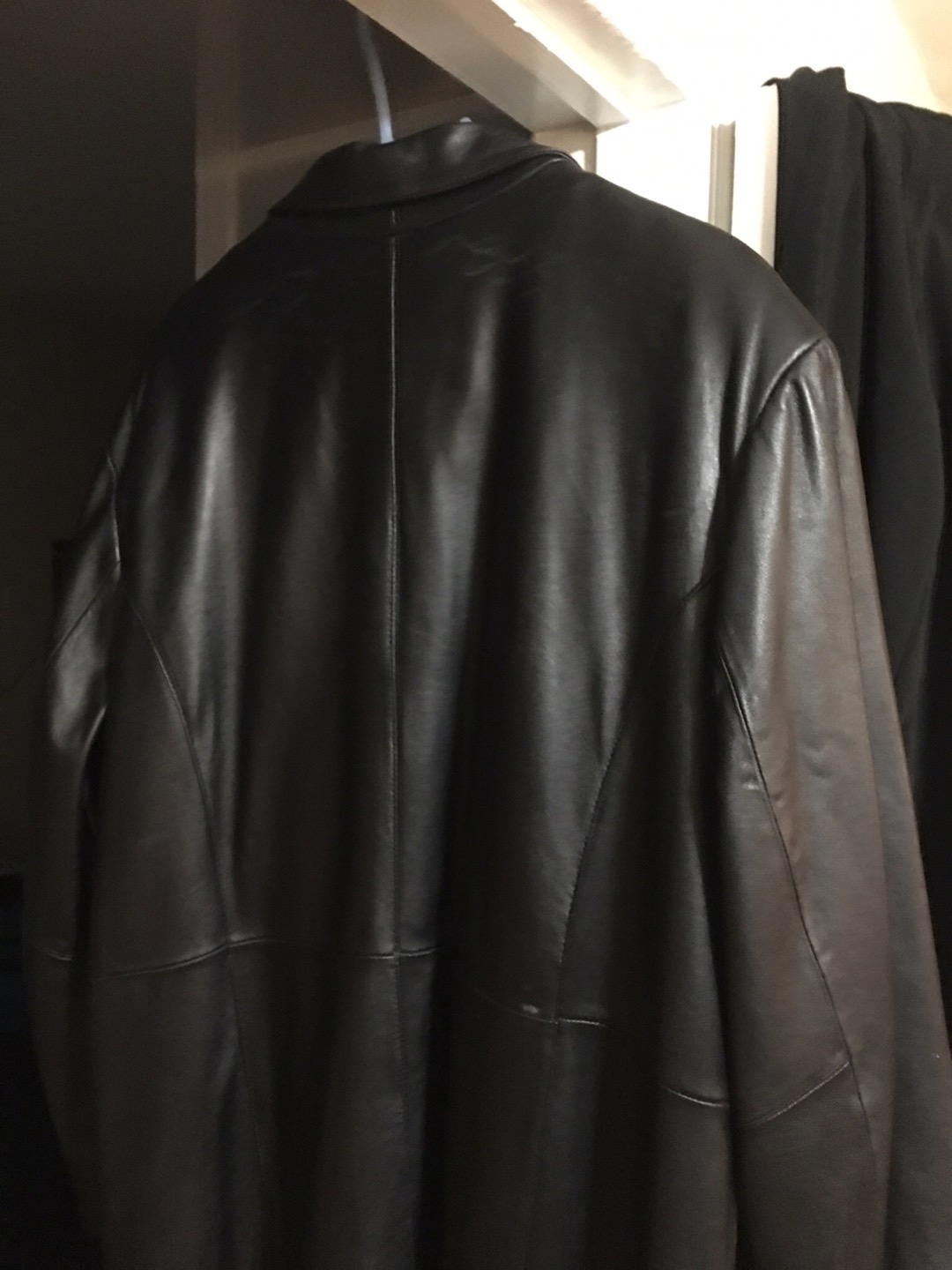 Centigrade Long  Black Leather Jacket Women’s Overcoat Size 3XL  - photo 2