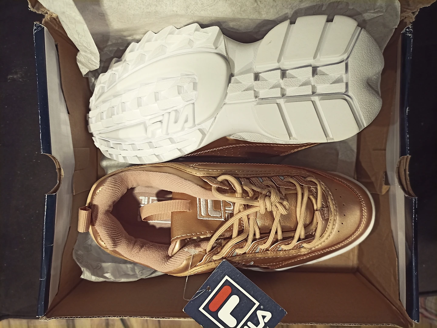 Fila Disruptor II Premium Women’s Premium Metallic Rose Gold NEW - photo 4