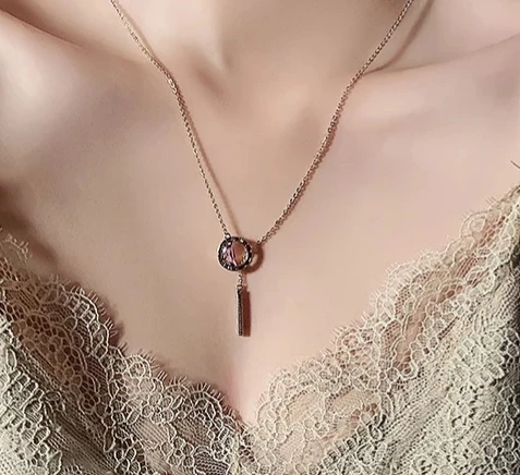 Brand New Luxury Steel Colorless Necklace image indicator(2)