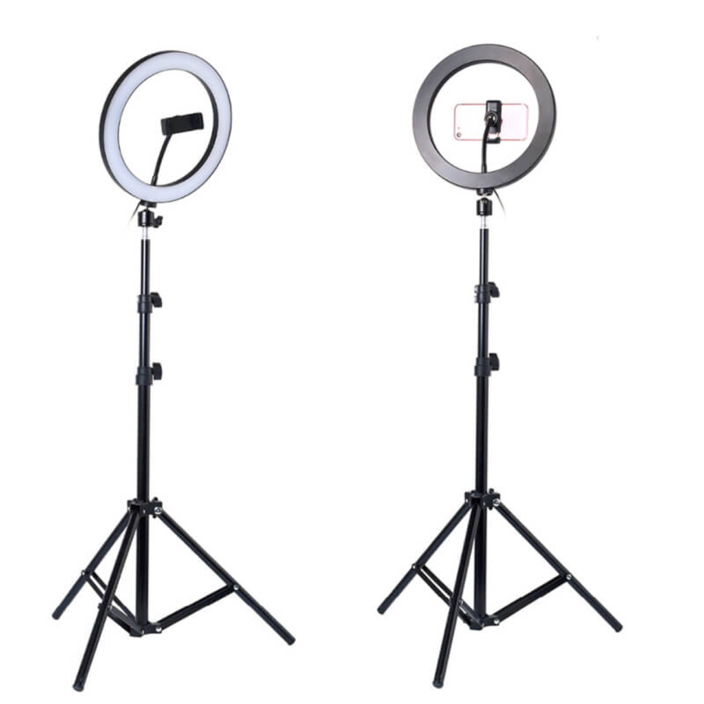 7ft Tripod Set, 12” Ring Light, Phone Mount, Bluetooth Clicker - photo 5