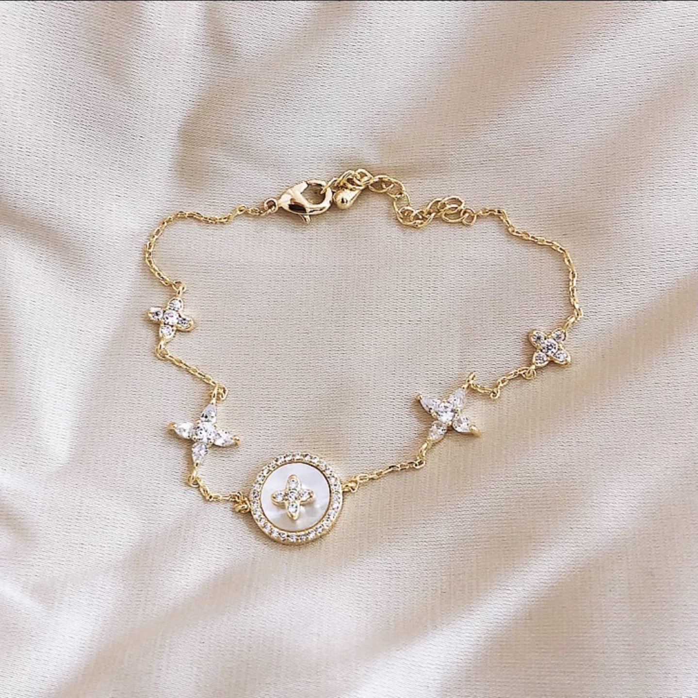 Designer-Inspired Crystal Gold-toned Bracelet - photo 4