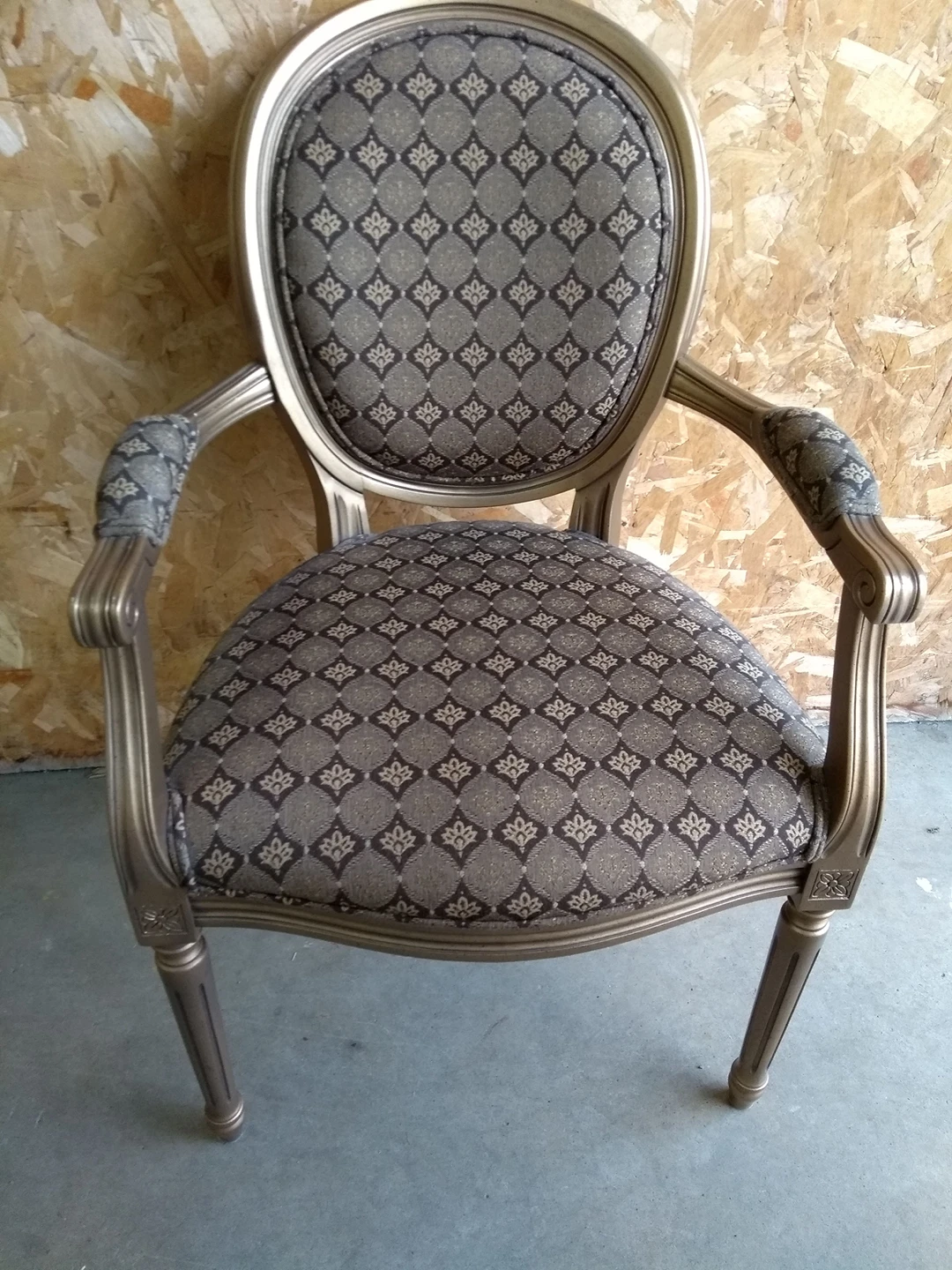 Brown and Gold Accent Chair