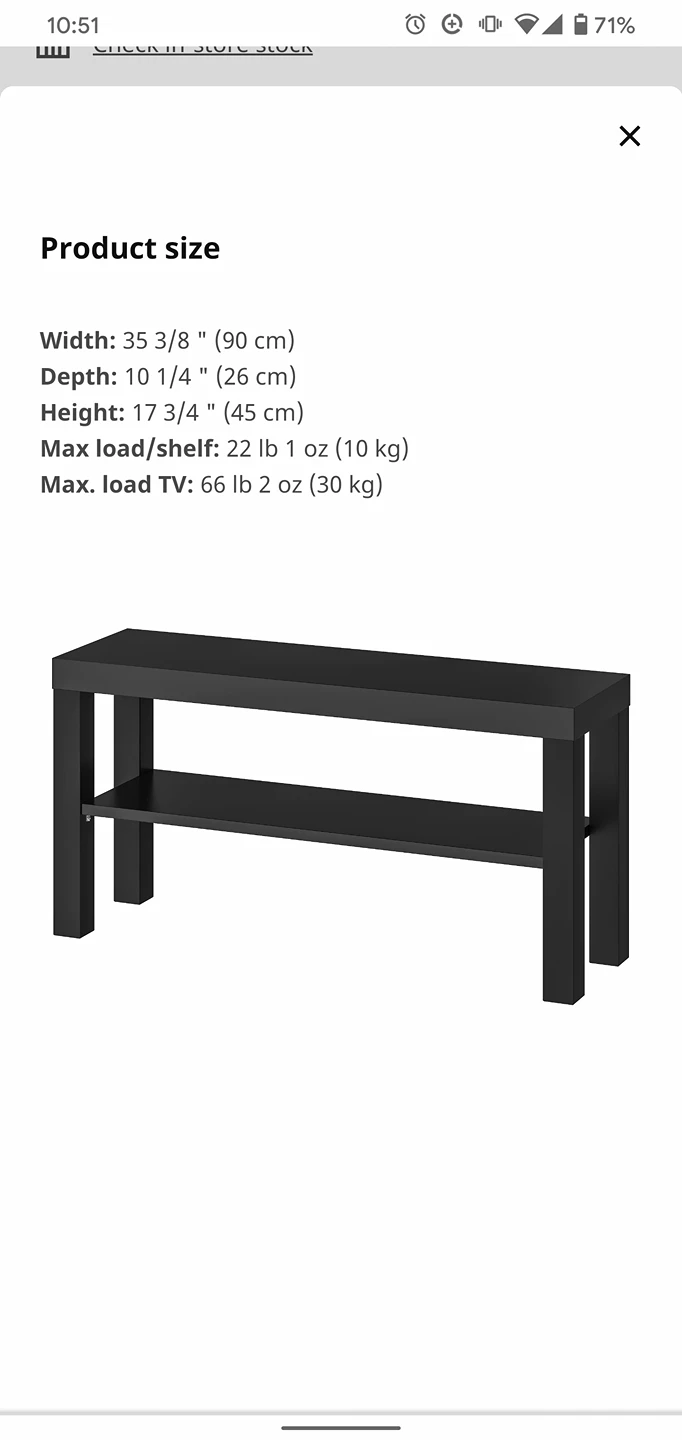 TV bench/shoe rack - IKEA LACK thumbnail