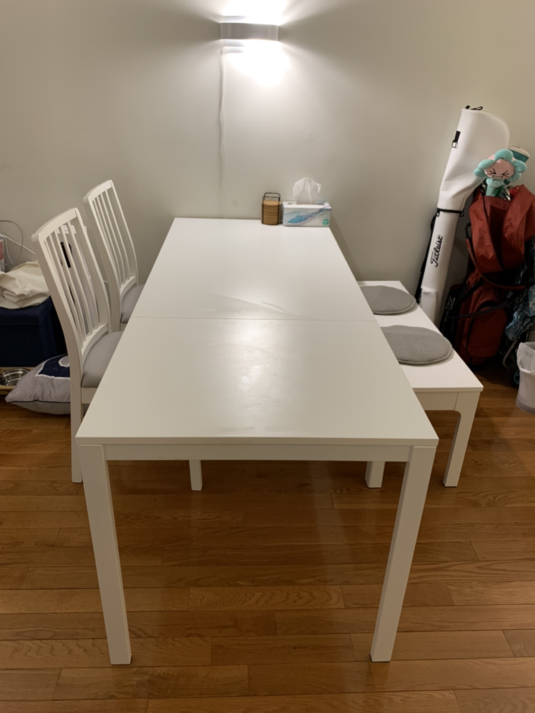 Dining table set - extendable table, two chairs, one bench  - photo 3