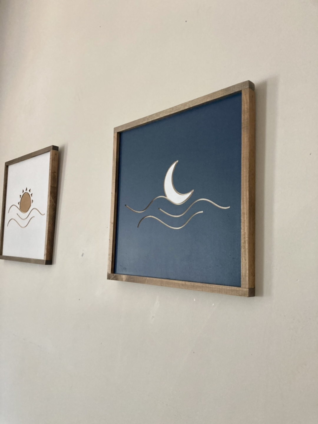 Handpainted and carved Sun and Moon wall art - photo 3