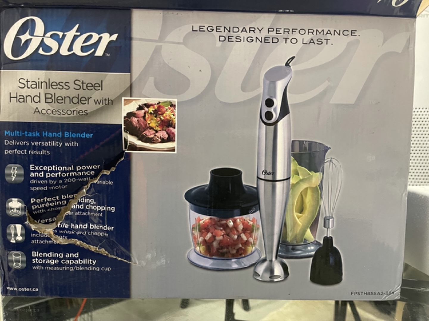 Oster Stainless Steel Hand Blender with Accessories.  thumbnail