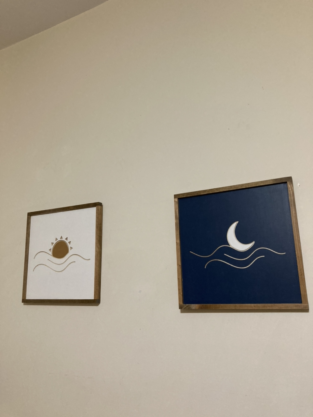 Handpainted and carved Sun and Moon wall art - photo 2