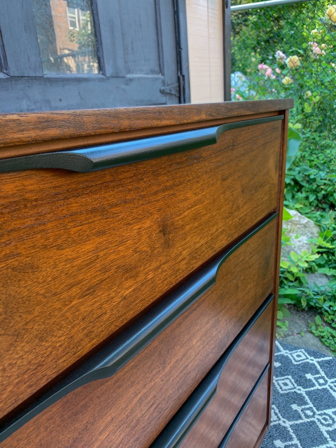 MCM Walnut 4 Drawer Tallboy Dresser - photo 5