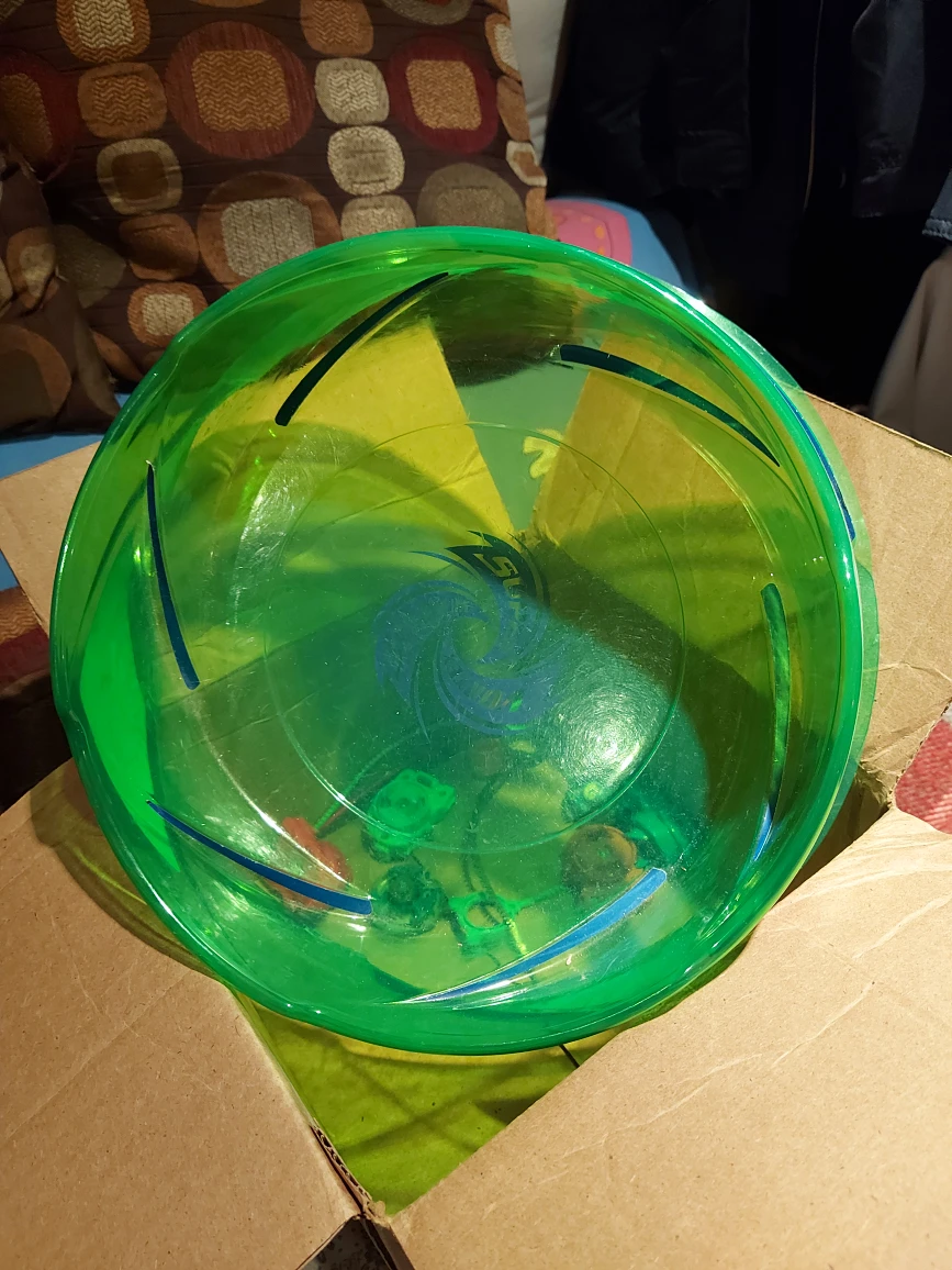 Beyblade tops and battle arena thumbnail
