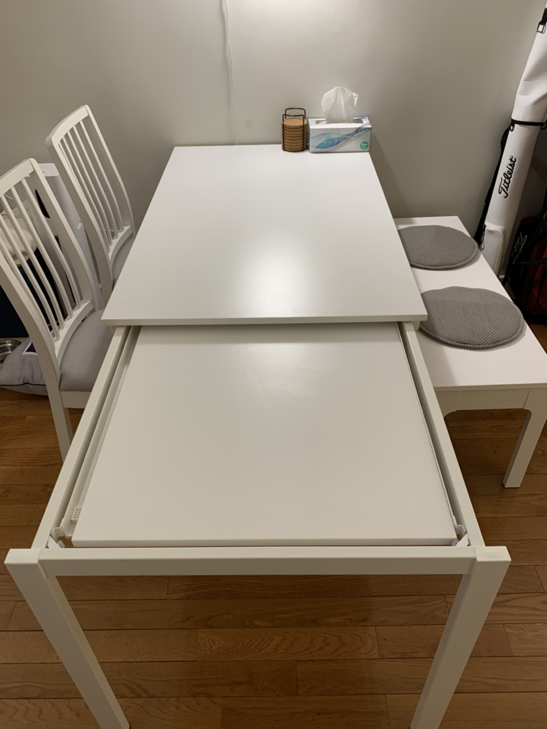 Dining table set - extendable table, two chairs, one bench  - photo 2