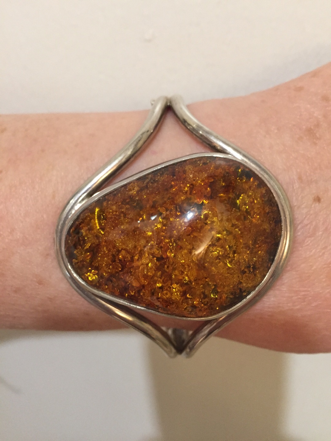 Amber on Sterling Silver Bracelet