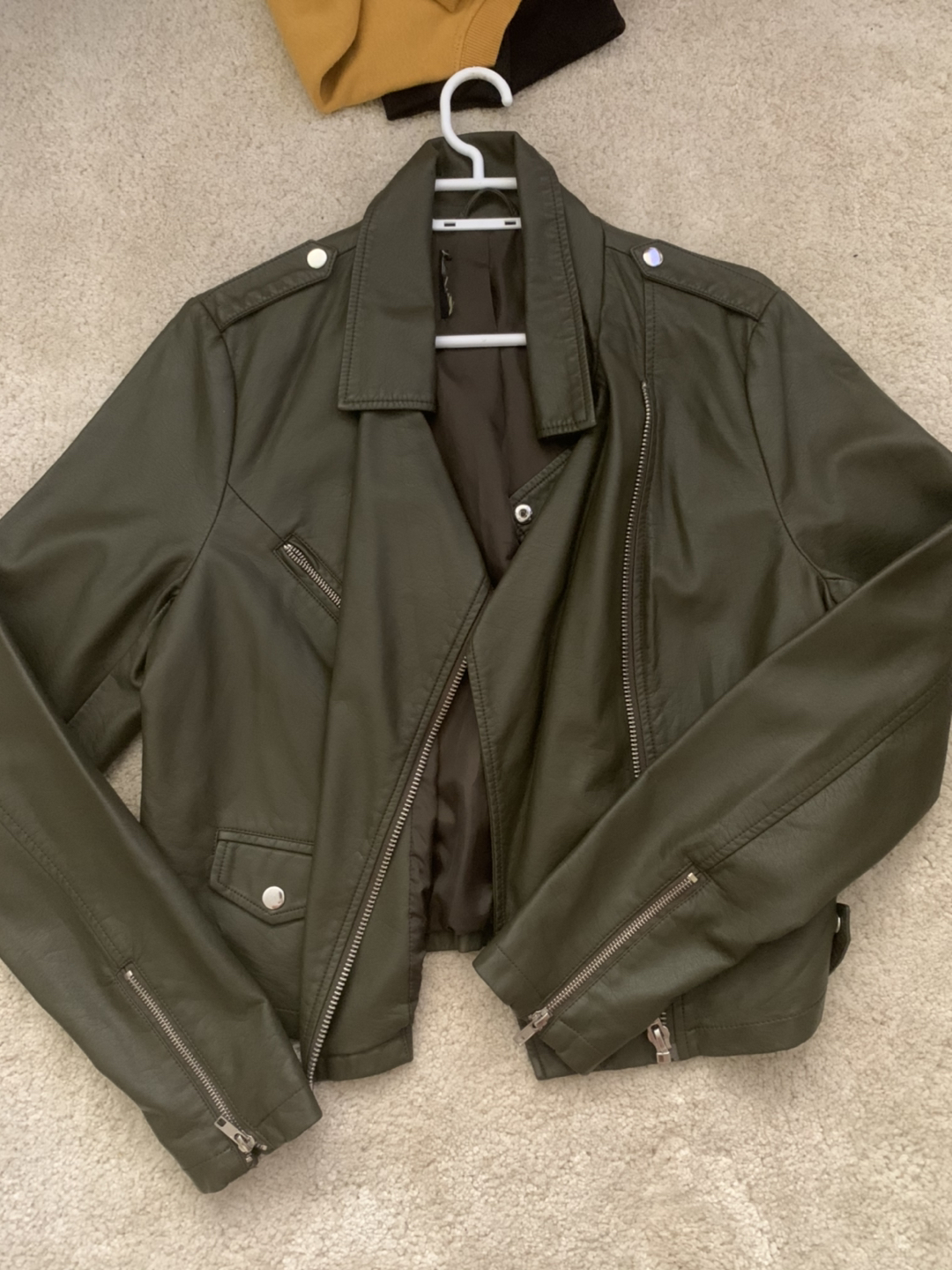 Green leather jacket 