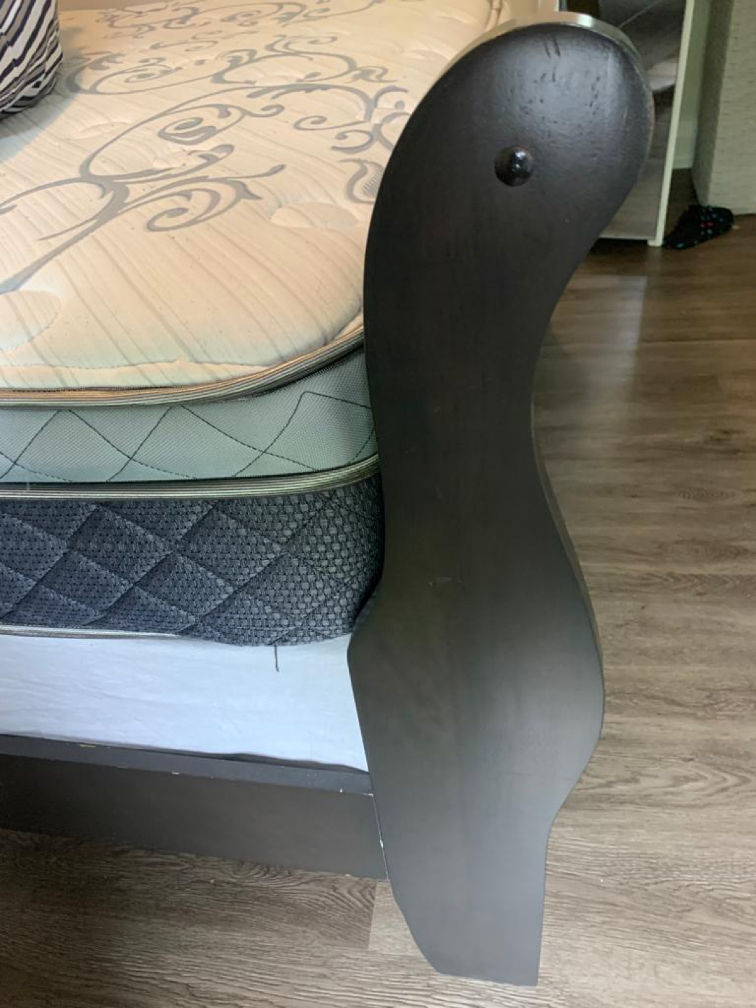 Queen Sleigh Bed Frame with Mattress - photo 4