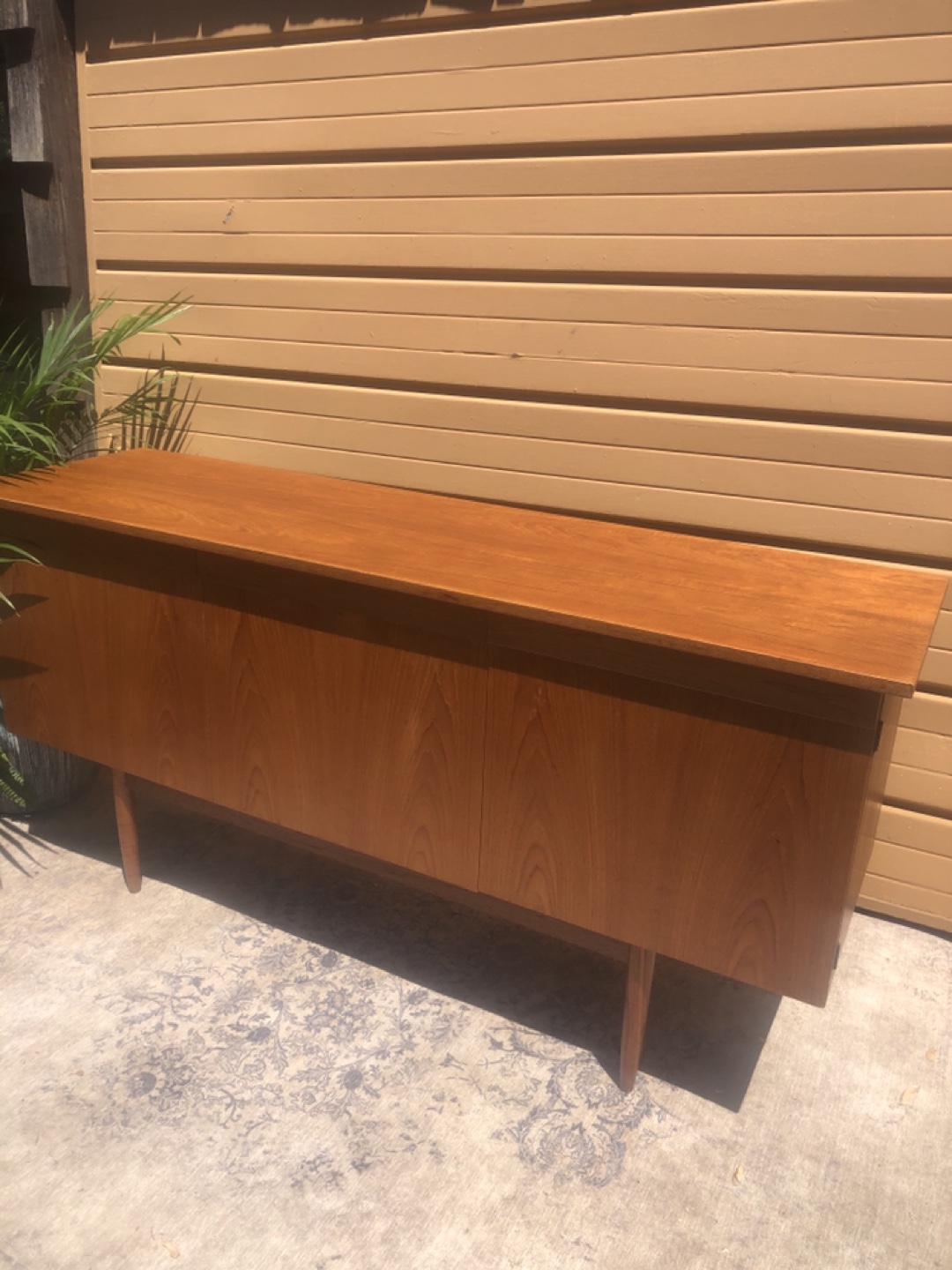 Teak mid century solid wood sideboard  thumbnail