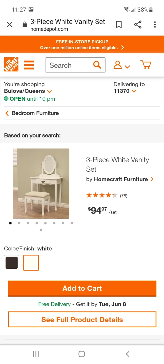 Vanity set with bench and mirror - photo 2