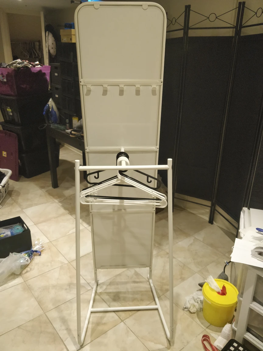 Ikea standing mirror with hooks (white) - photo 2
