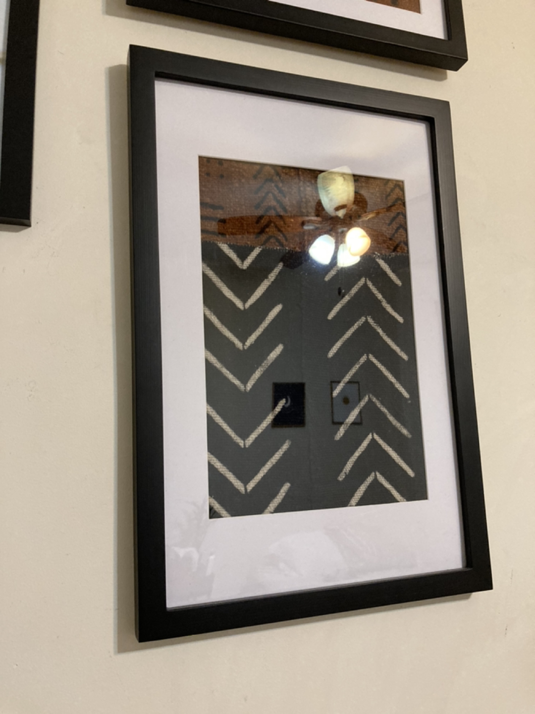 Framed African mud cloth