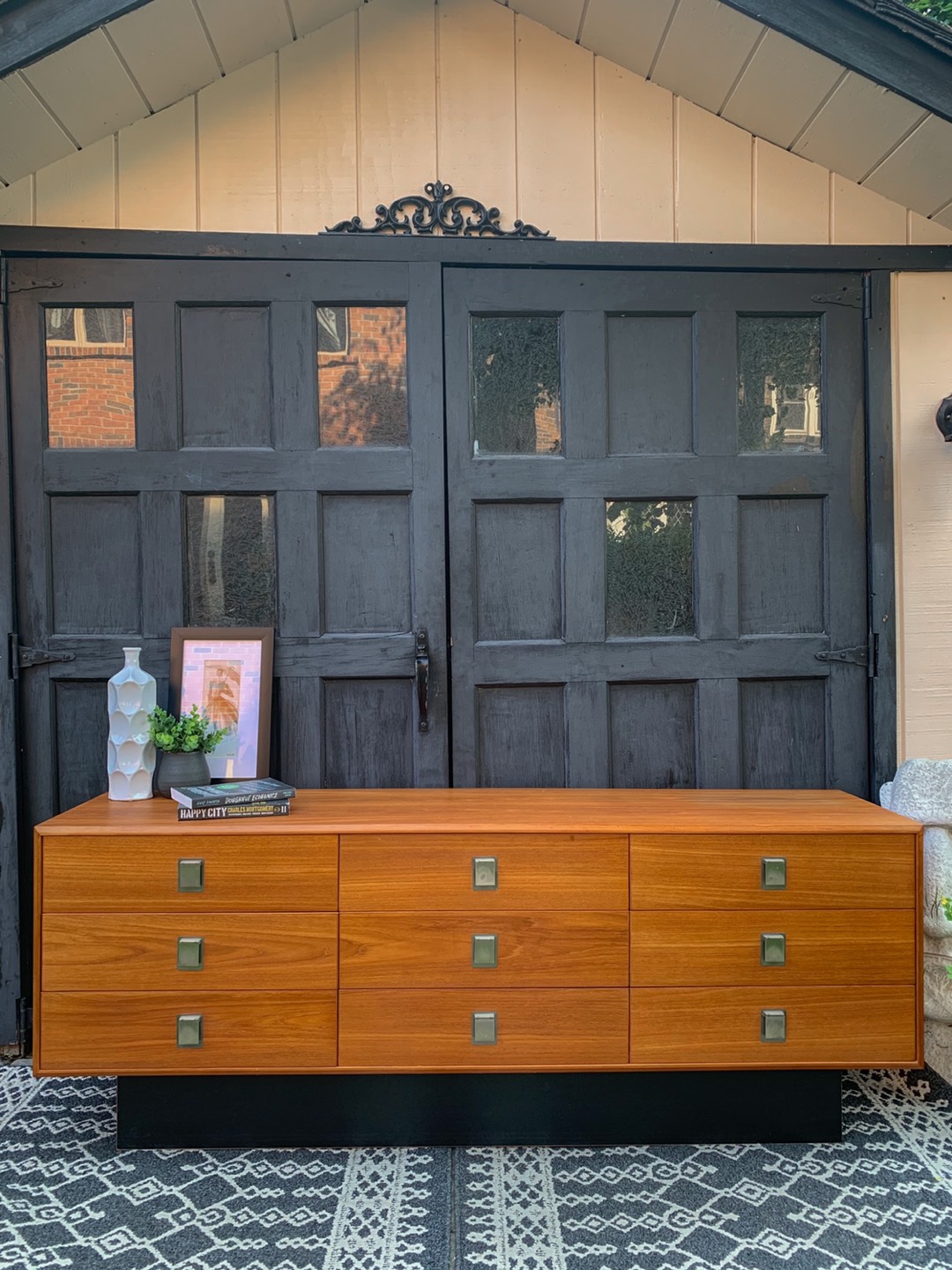 Teak MCM 9 Drawer Dresser/ Credenza 