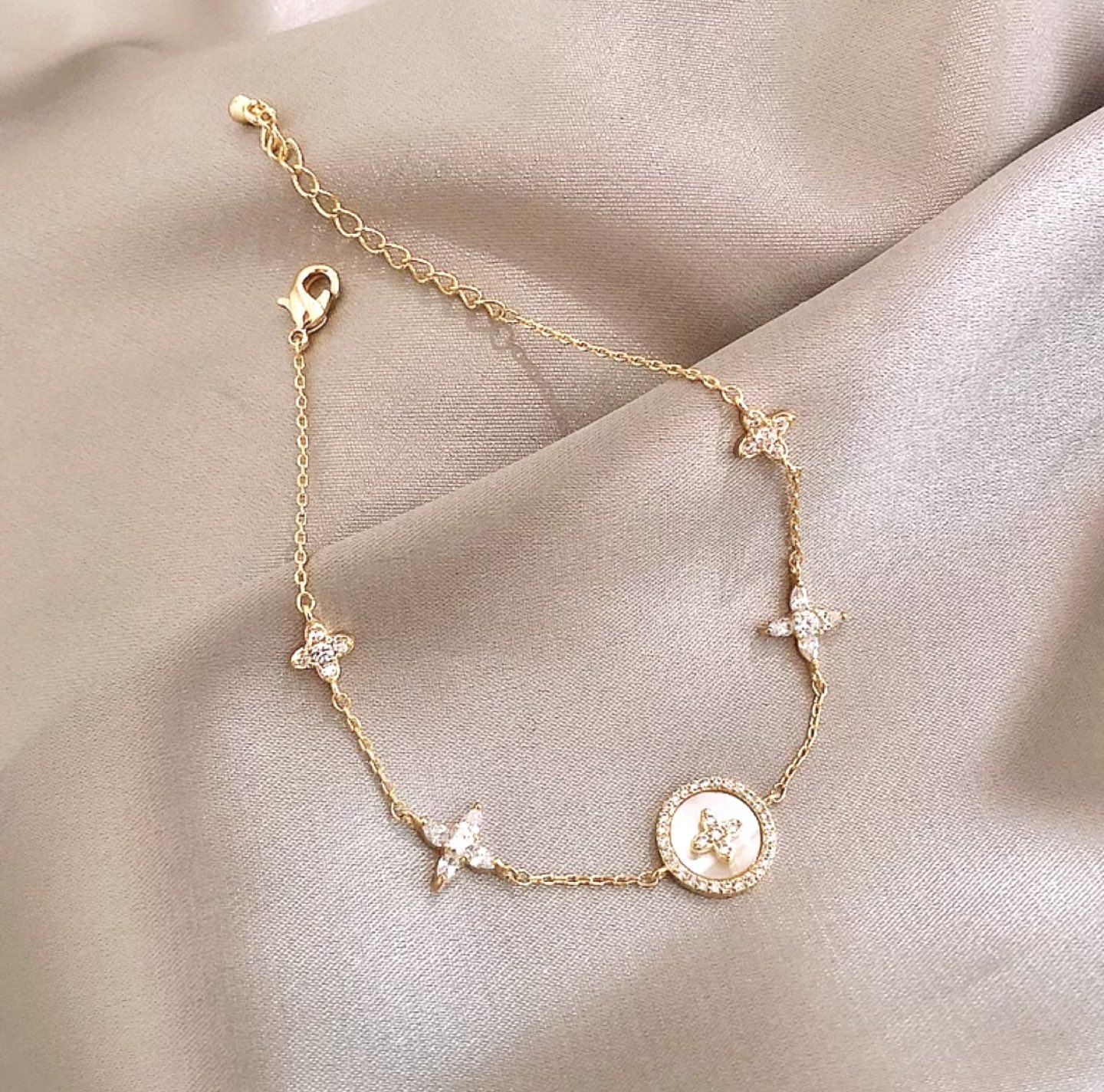 Designer-Inspired Crystal Gold-toned Bracelet - photo 3