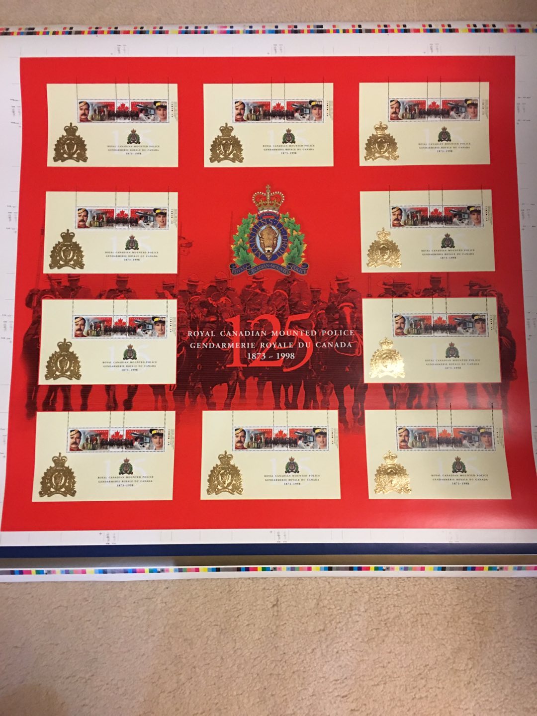RCMP Uncut sheet stamps thumbnail