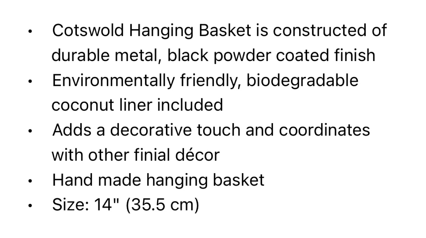 HangingBasket-CocoLiner,Size14”. PickUp:Eglinton-Mt.Pleasant $15 - photo 2
