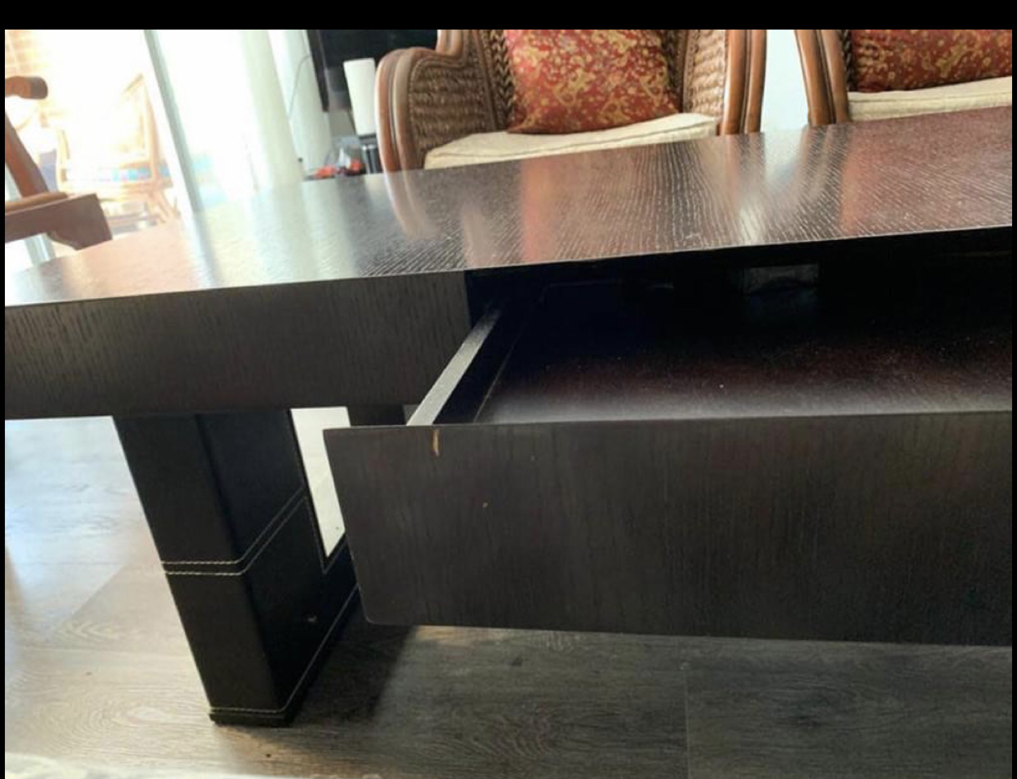 Black Wooden coffee table  - photo 2
