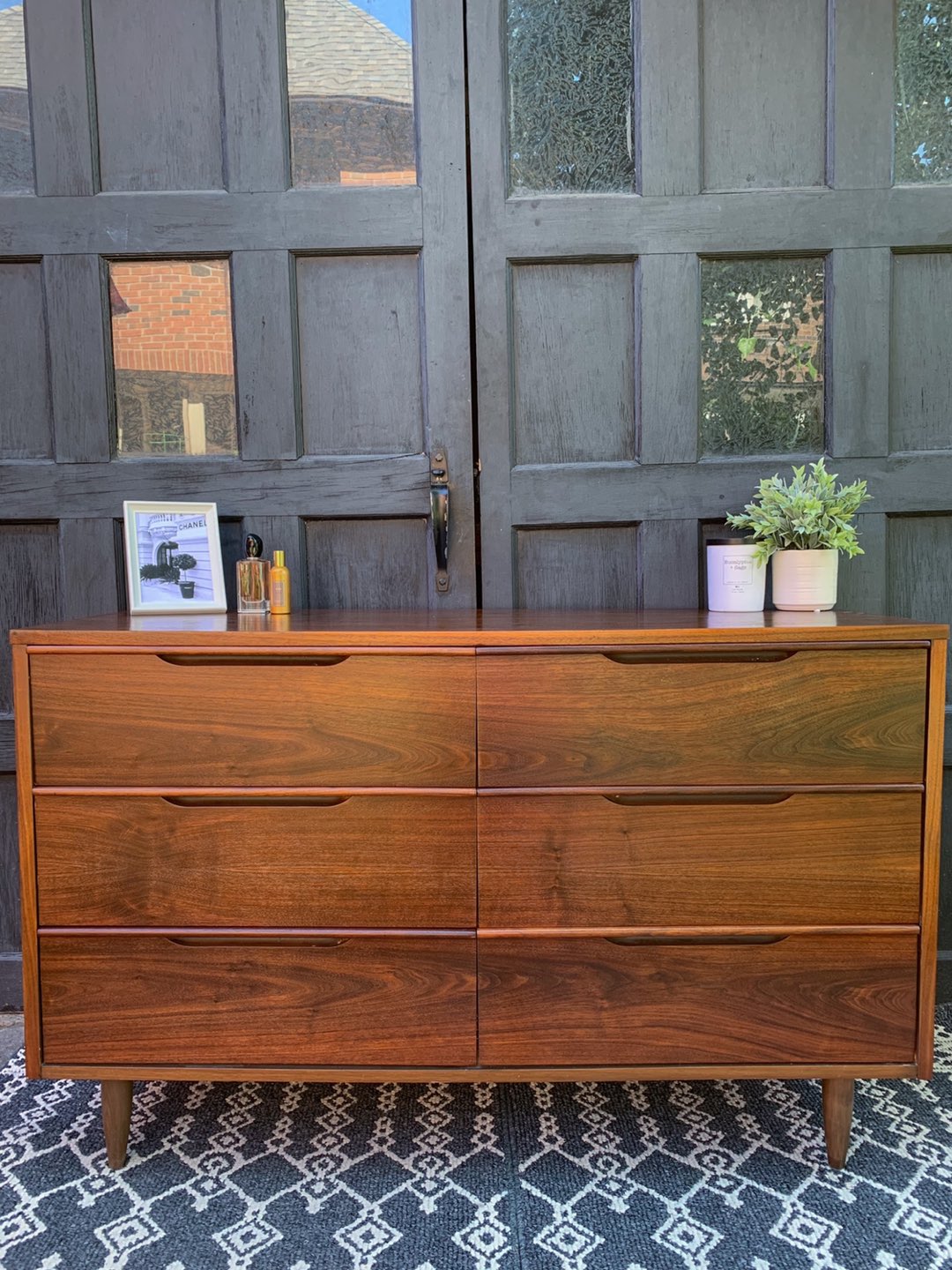MCM Walnut 6 Drawer Dresser 