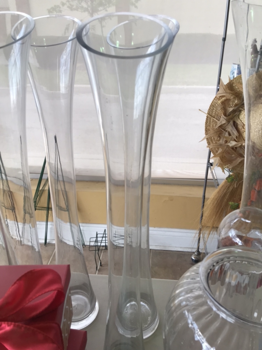 New long clear vase