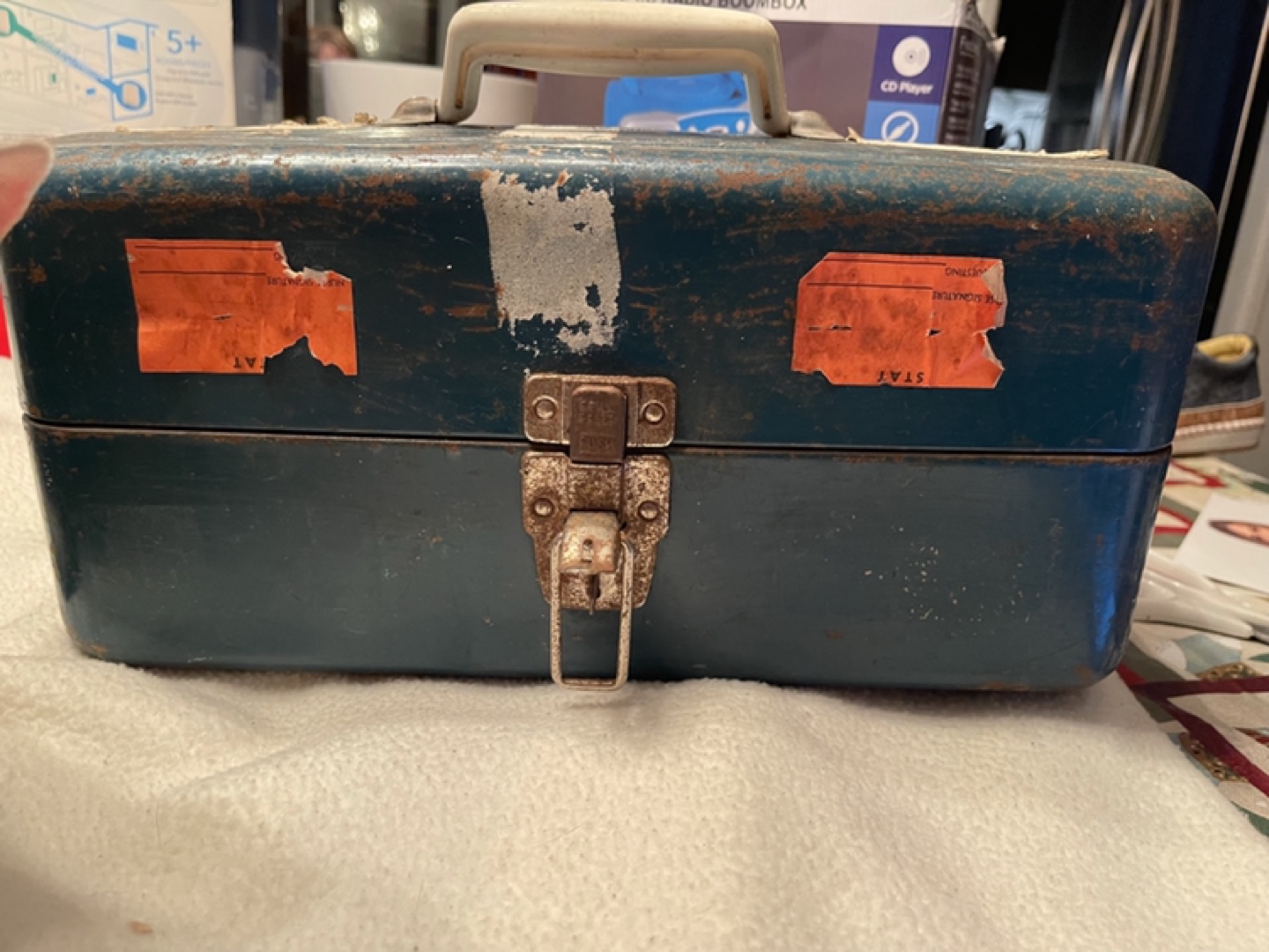 Vintage Old Pal Metal Blue Fishing Tackle thumbnail