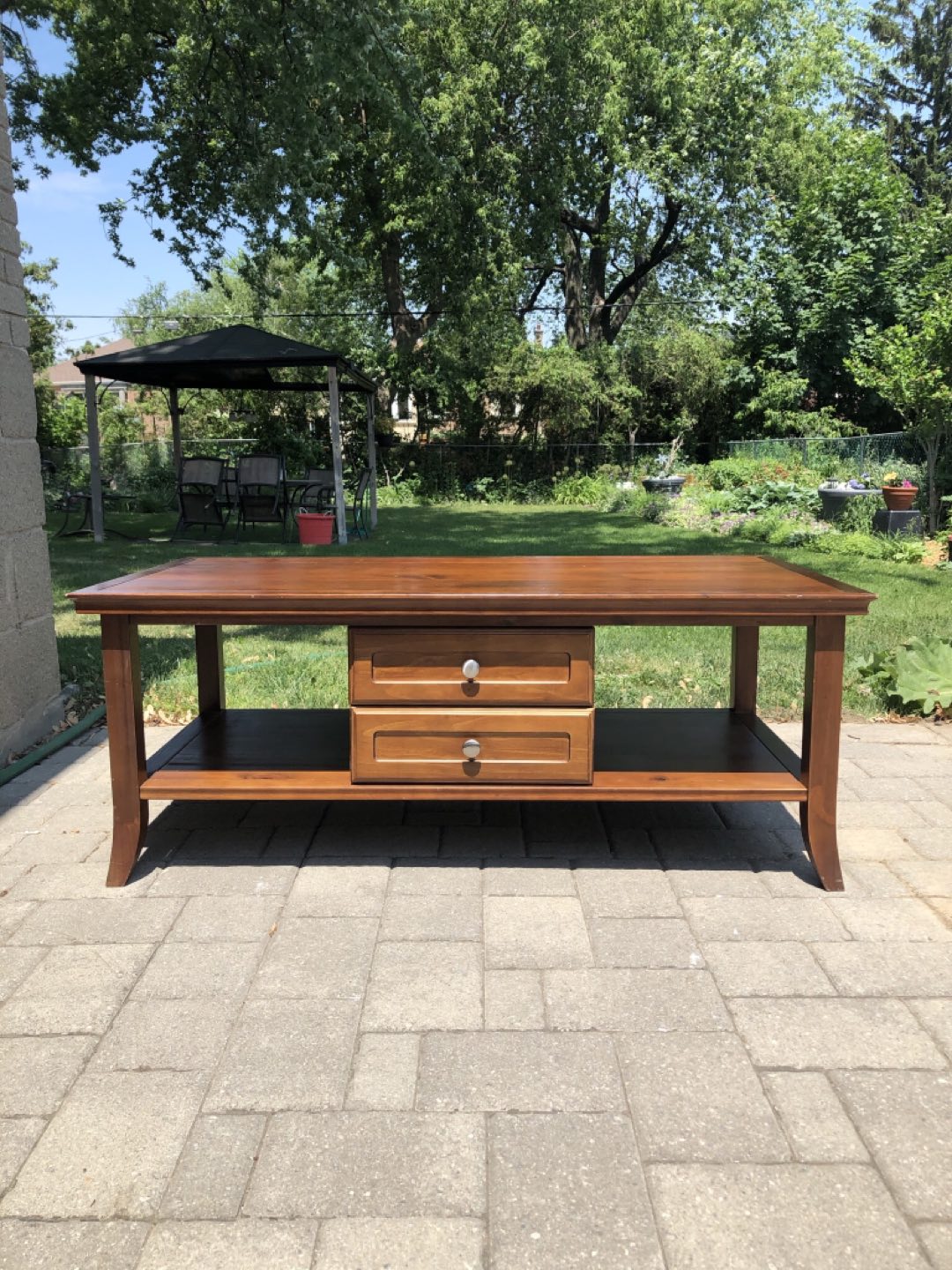 Wood coffee table w/ storage thumbnail