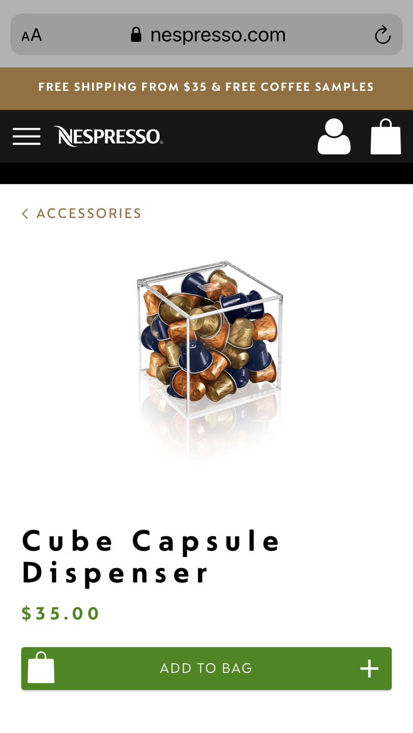 Nespresso Cube Coffee Capsule Dispenser with 24 coffee capsules - photo 2
