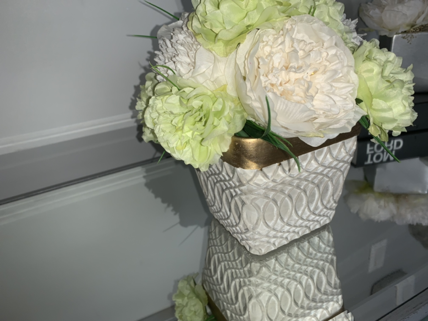 Gold trim flower vase