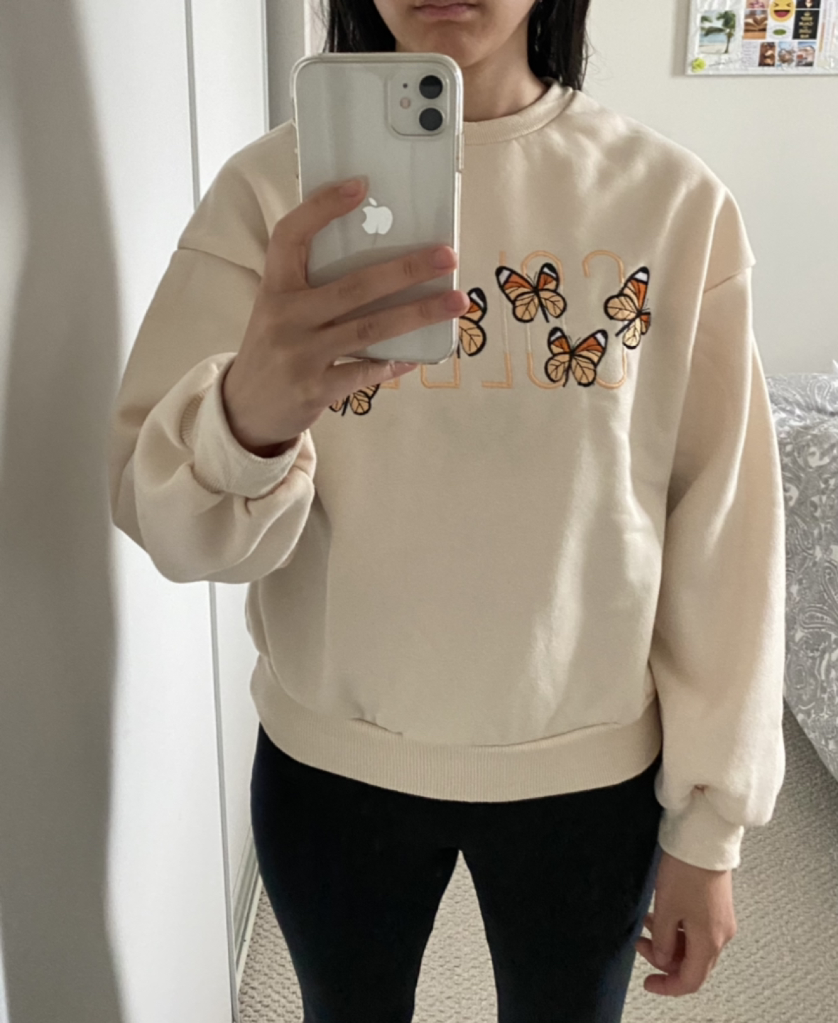 SHEIN ‘Golden’ Butterfly Embroidered Cream Pullover
 thumbnail