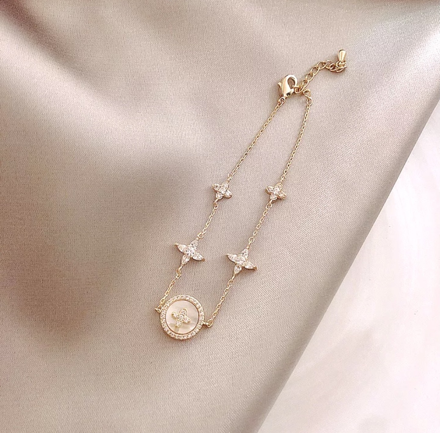 Designer-Inspired Crystal Gold-toned Bracelet - photo 2