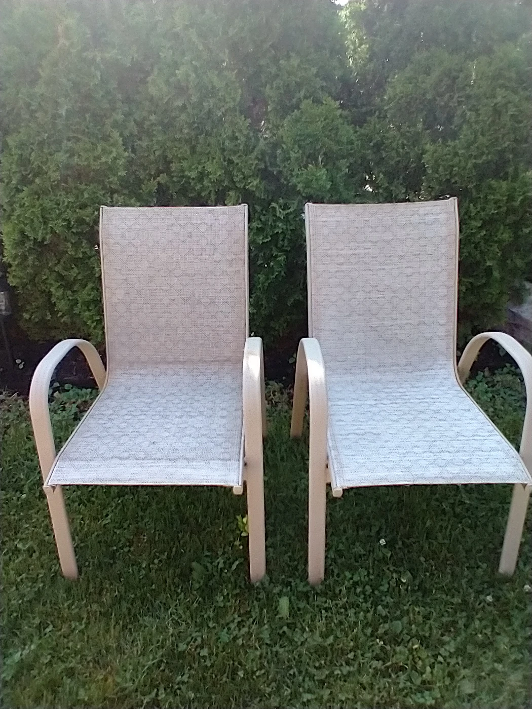 Beige outdoor chairs