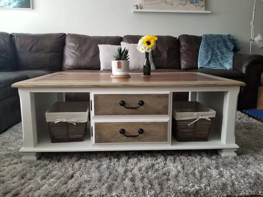 Beach Chic Wood Coffee Table