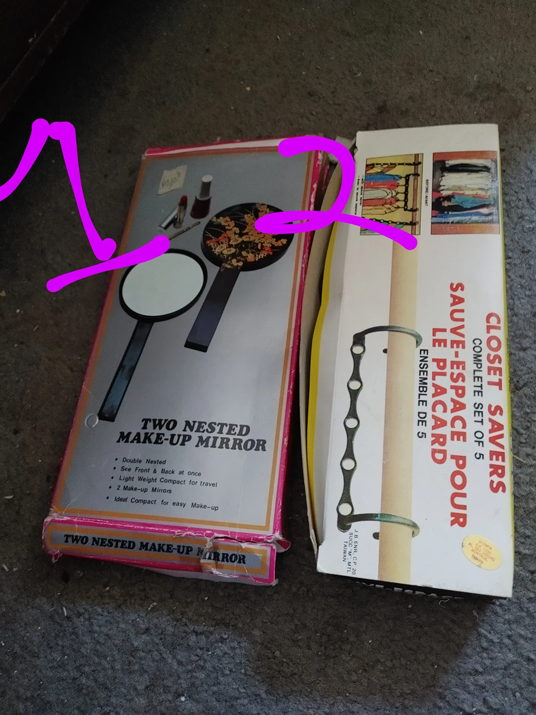 Vintage Mirror set & Closet savers set