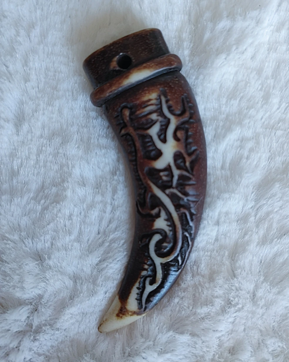 Large Carved Claw Horn Pendants Jewelry Crafts Lot - photo 3