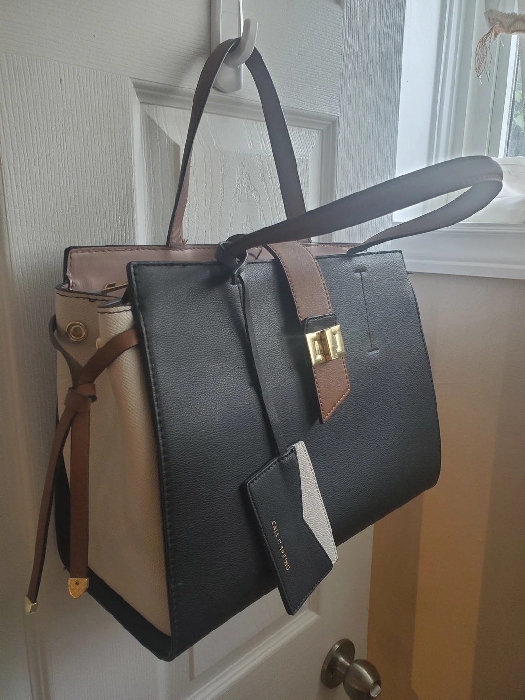Call it spring Leather Colorblock Handbag thumbnail