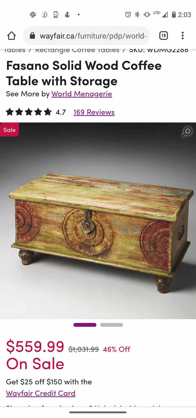 wood coffee table