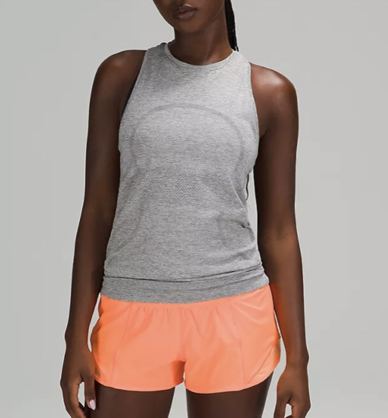 Grey Swiftly Tech High Neck Racerback Tank Top 2.0 size 2