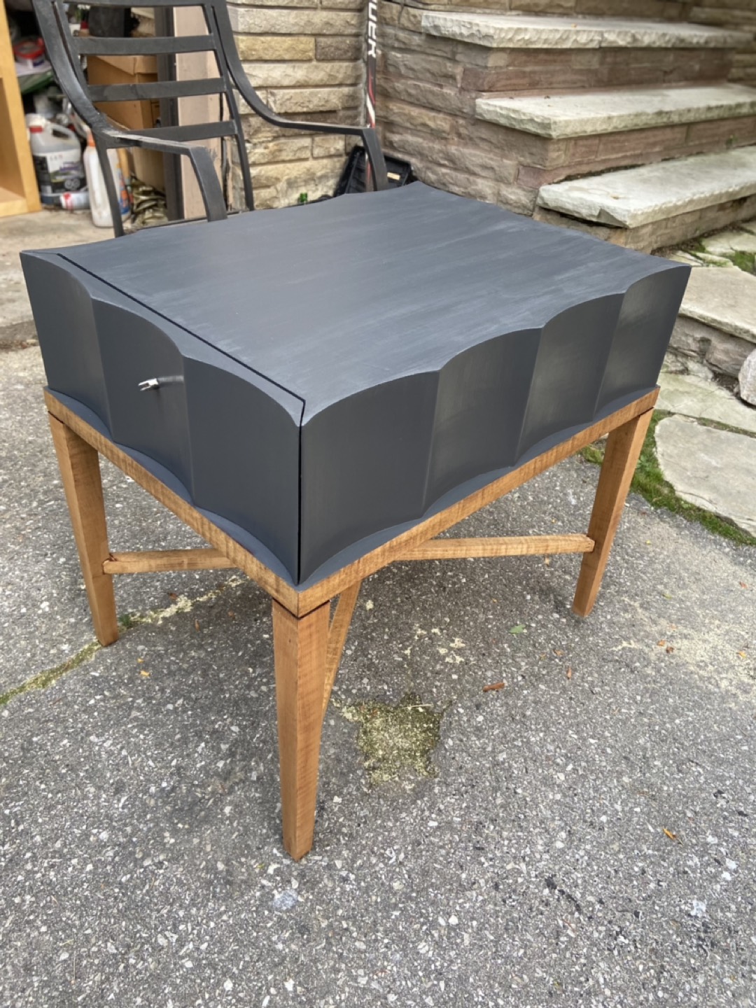 Vintage Solid Wood End Table - photo 4