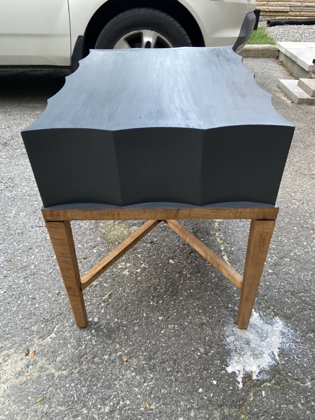 Vintage Solid Wood End Table - photo 3